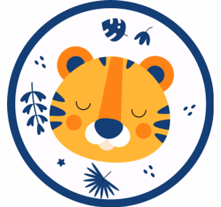 Glava tigrovega mladiča in podstavka za kačje pastirje - TenStickers