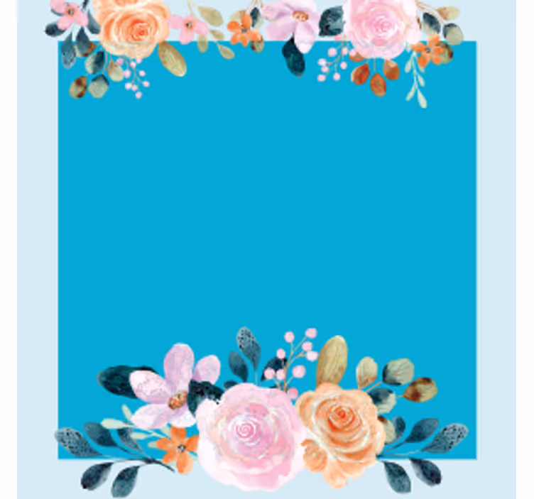 Floral accent rectangle personalizirani podstavki - TenStickers