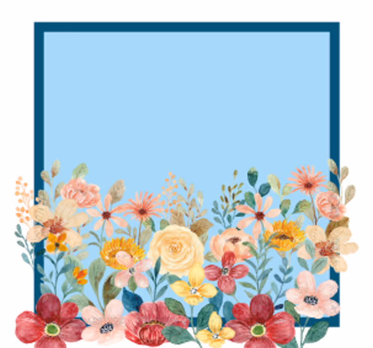 Floral border design personalizirani podstavki za kozarce - TenStickers