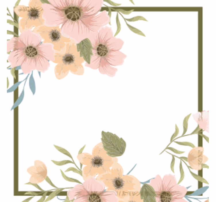 Floral border frame podstavki za kozarce sodobni - TenStickers