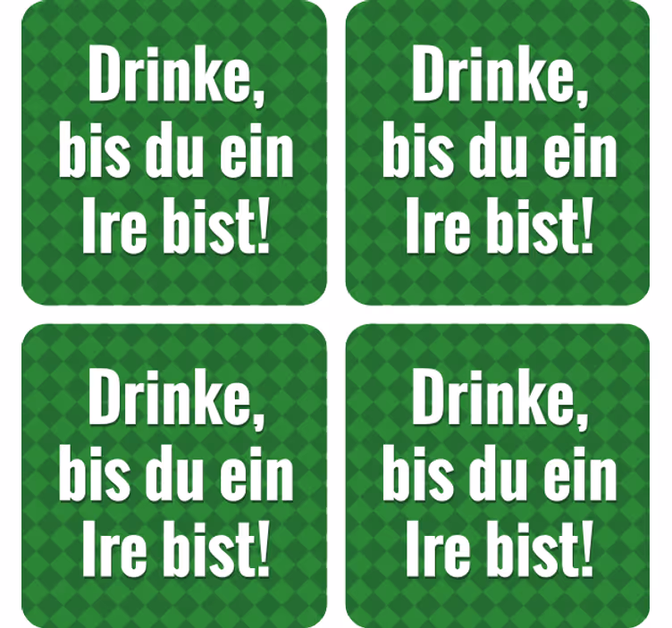 Green plaid quotes podstavek za kozarce piva - TenStickers