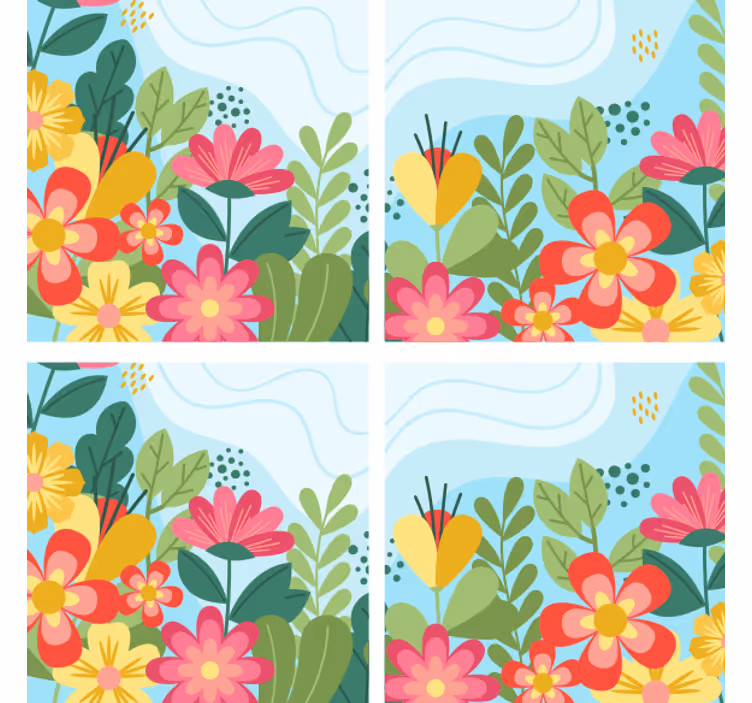 Lively blossom composition podstavki za kozarce moderno - TenStickers