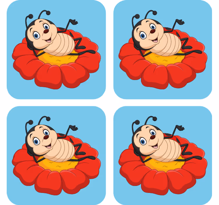 Rdeča roža z majhnim pokrovčkom sodoben podstavek - TenStickers