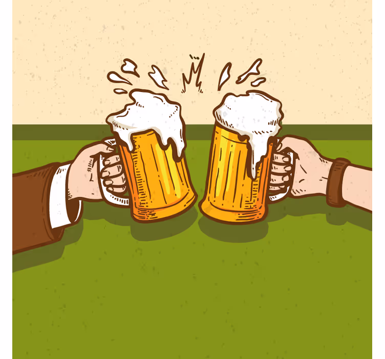 Clinking beer mugs podstavek za kozarce pivski - TenStickers