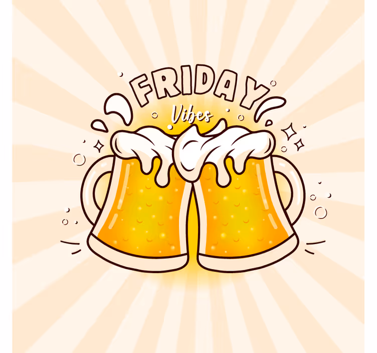 Cheers to friday fun podstavek za kozarce - TenStickers