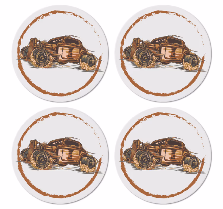 Classic race car illustration podstavki za kozarce - TenStickers