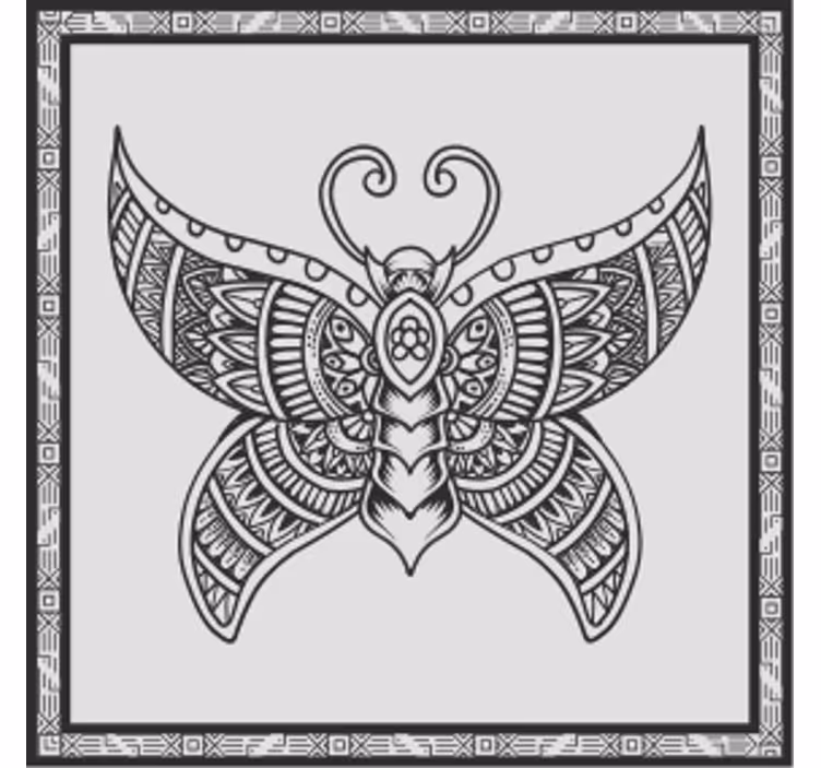 Intricate butterfly motif podstavki za kozarce vintage - TenStickers