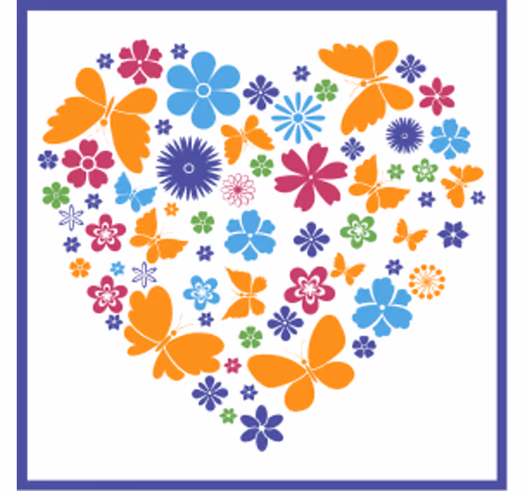 Floral heart arrangement sodobni podstavki za kozarce - TenStickers