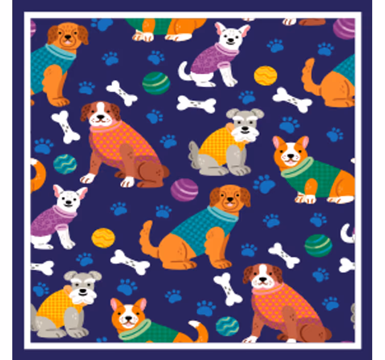 Colorful dog patterns personalizirani podstavki - TenStickers