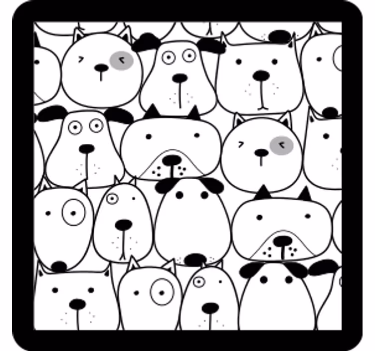 Whimsical dog faces podstavek za kozarce - TenStickers