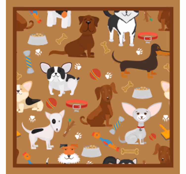 Podstavke za kozarce sodobni igrivi psički - TenStickers