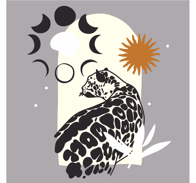 Elegant leopard silhouette geeky podstavek za kozarce - TenStickers