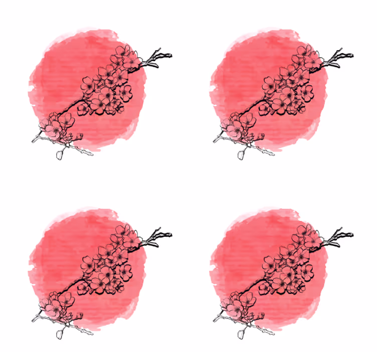 Floral outline on pink podstavki s teksturnim učinkom - TenStickers