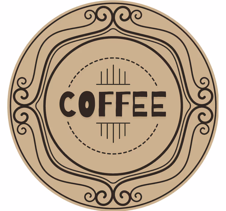 Elegant coffee circular emblem personalizirani podstavki - TenStickers