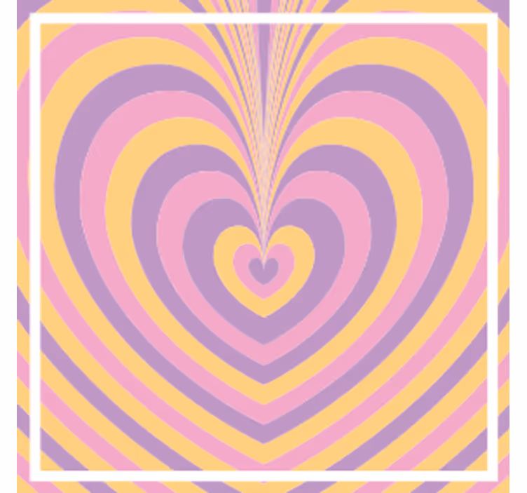 Concentric heart patterns podstavki za kozarce vintage - TenStickers