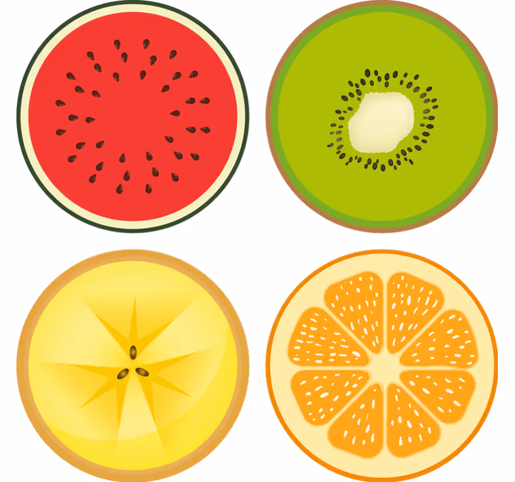 Podstavke za kozarce sodobni set podstavkov sadnih rezin - TenStickers
