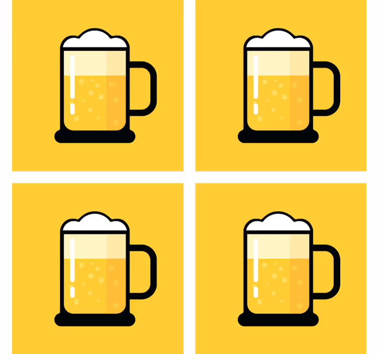 Yellow beer mug illustration podstavek za kozarce - TenStickers