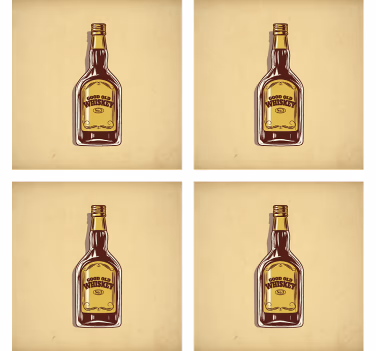 Vintage coaster za risanke viskija - TenStickers