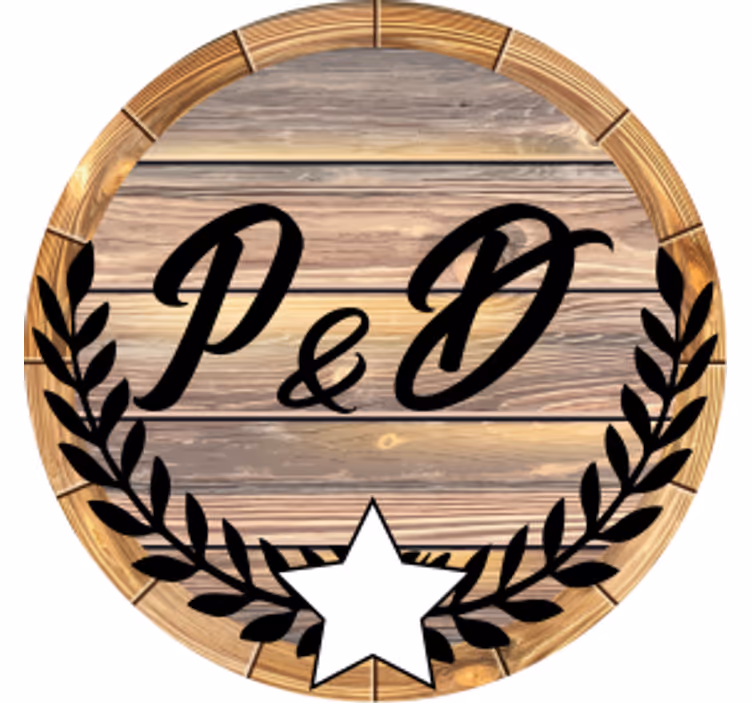 Wooden barrel initials personalizirani podstavki - TenStickers