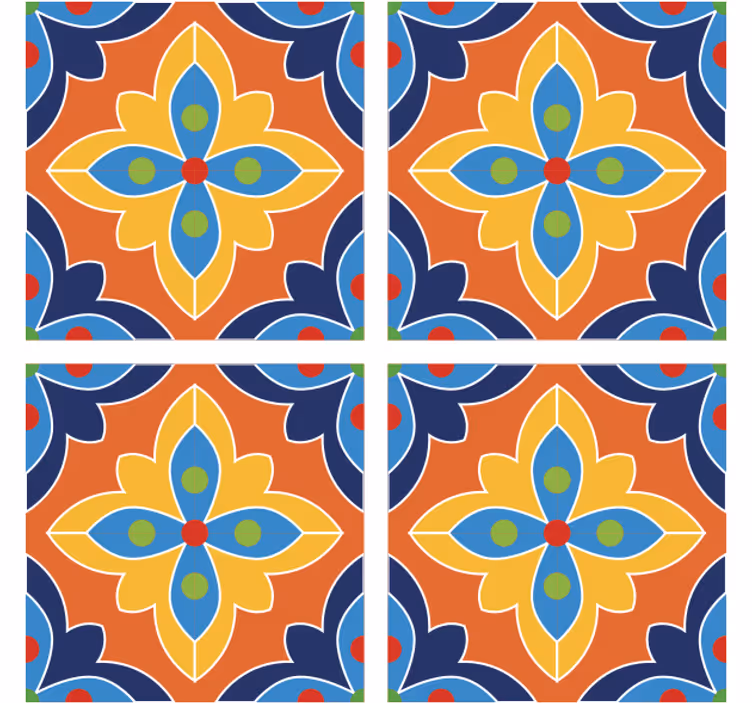 Vibrant floral illustration podstavki s teksturo - TenStickers