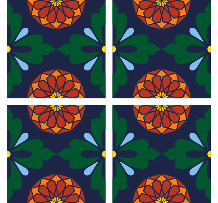 Vibrant botanical print podstavek za kozarce - TenStickers