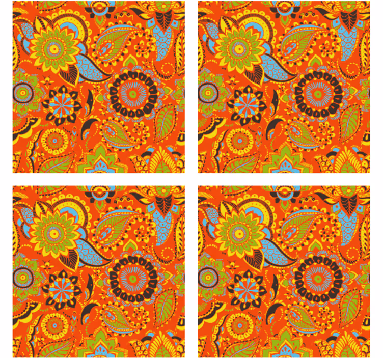 Vibrant botanical motif geeky podstavek za kozarce - TenStickers