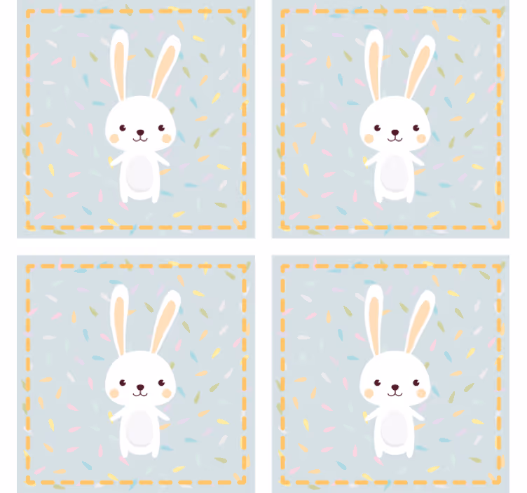 Cute bunny character podstavek za kozarce - TenStickers