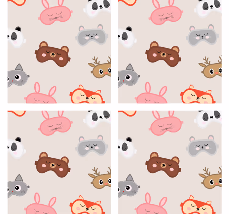 Adorable animal faces collection podstavek za kozarce - TenStickers