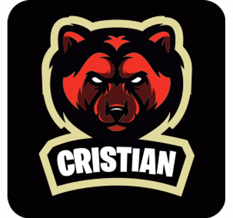 Bear emblem with name podstavek za kozarce s citati - TenStickers