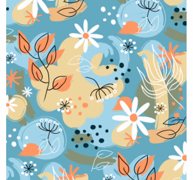 Floral motif background podstavke za kozarce sodobni - TenStickers