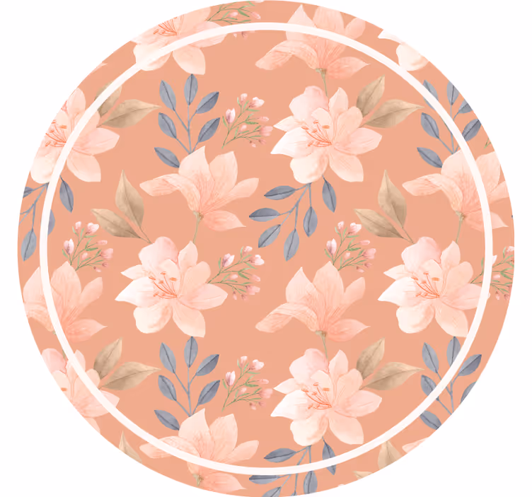 Floral pattern with leaves podstavki za kozarce moderni - TenStickers