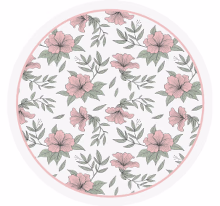Floral pattern round podstavki z teksturo - TenStickers