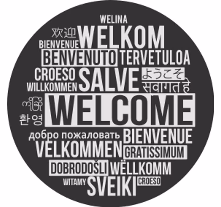 Welcome multilingual greeting podstavek za kozarce - TenStickers