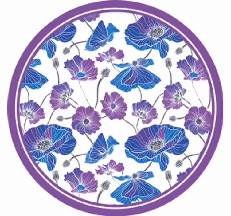 Floral motif with purple accents podstavki za kozarce - TenStickers