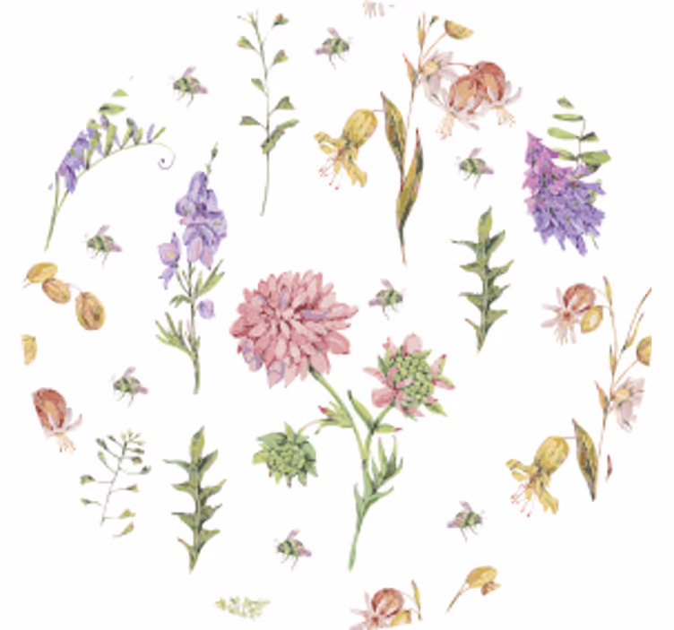 Floral patterned accents podstavki s teksturnim učinkom - TenStickers
