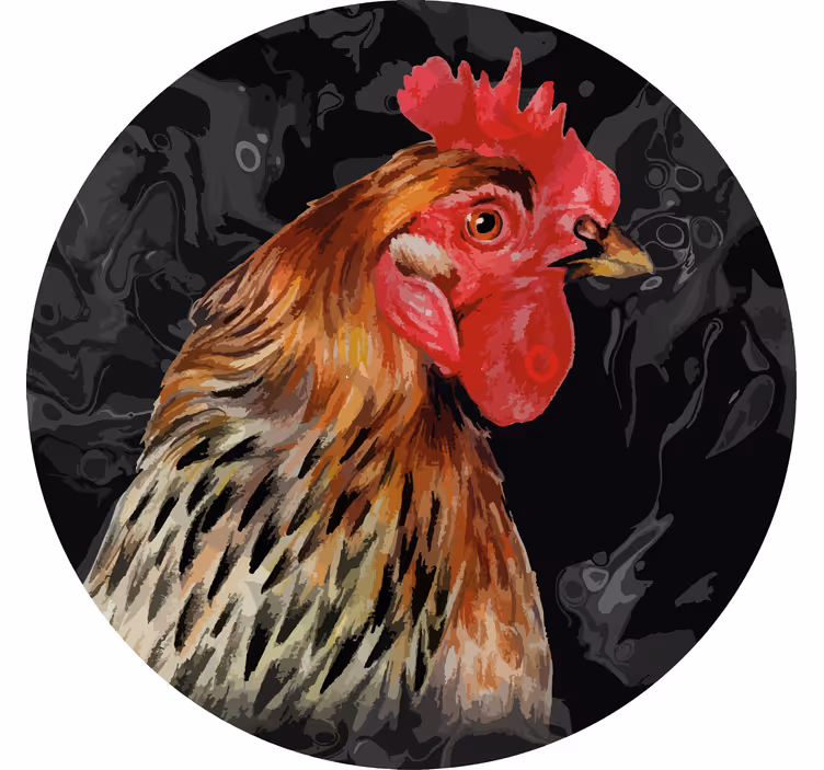 Realistic rooster portrait podstavki za kozarce vintage - TenStickers