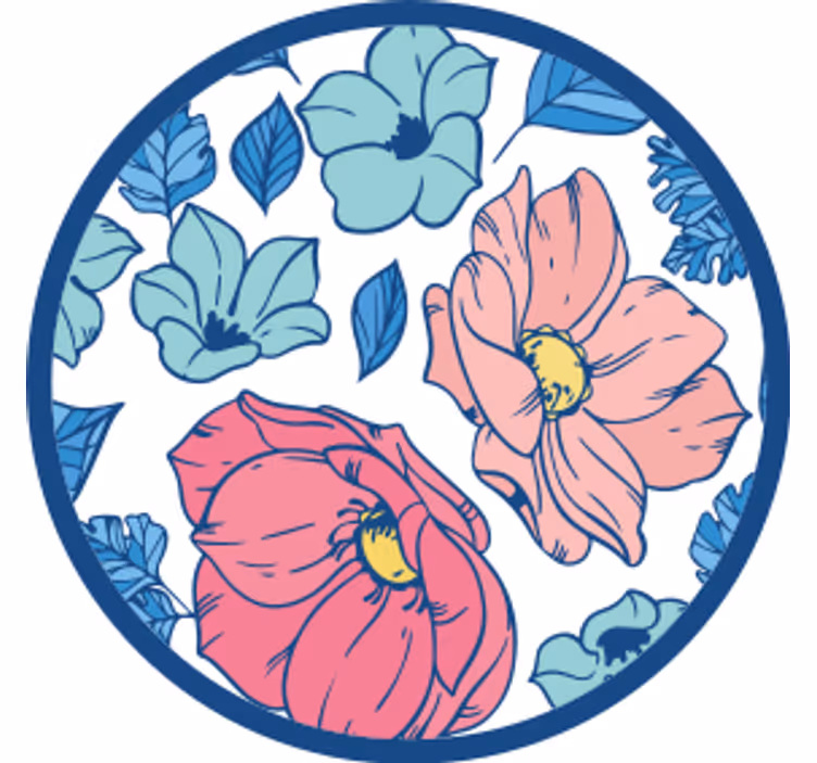 Floral pattern circle podstavki za kozarce sodobni - TenStickers
