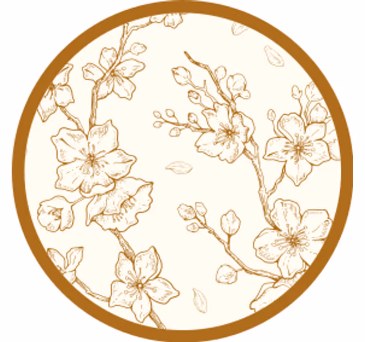 Floral engraved wood podstavki za kozarce vintage - TenStickers