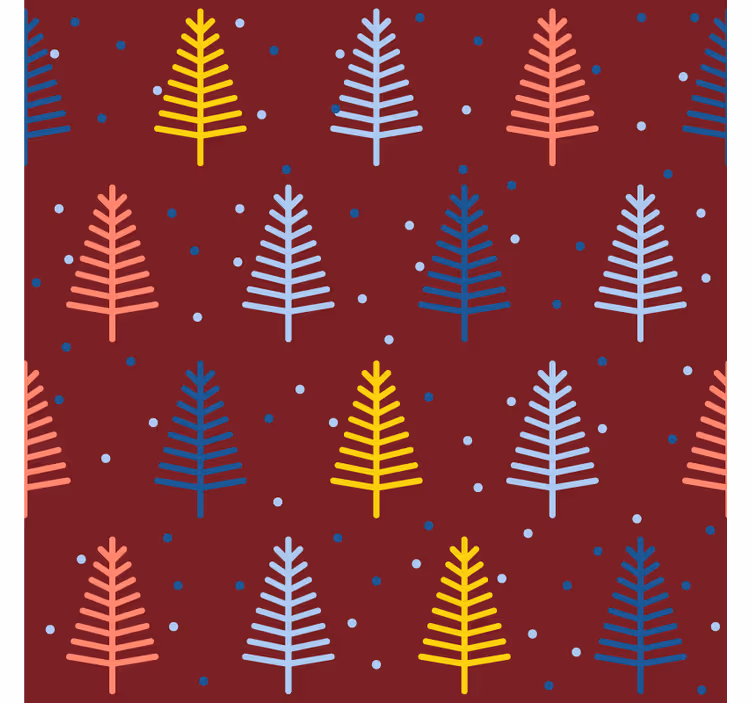 Colorful tree pattern božične podstavke za kozarce - TenStickers