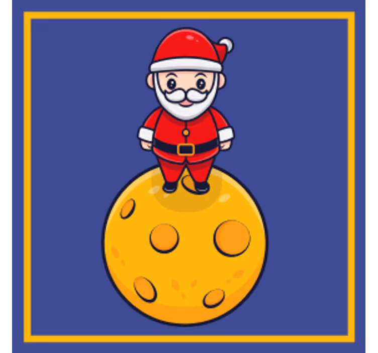 Santa na sirni krogli božični podstavki za kozarce - TenStickers