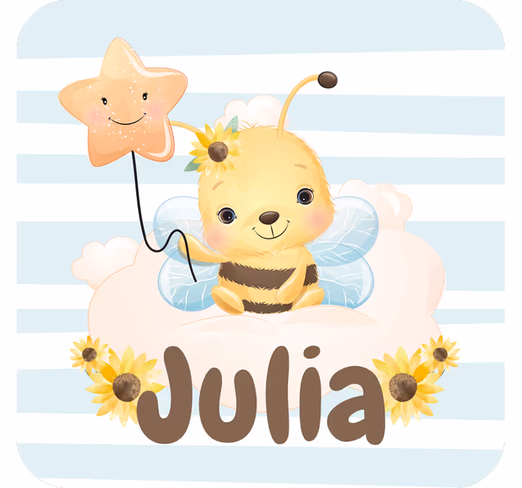 Cute bee with star personalizirani podstavki - TenStickers