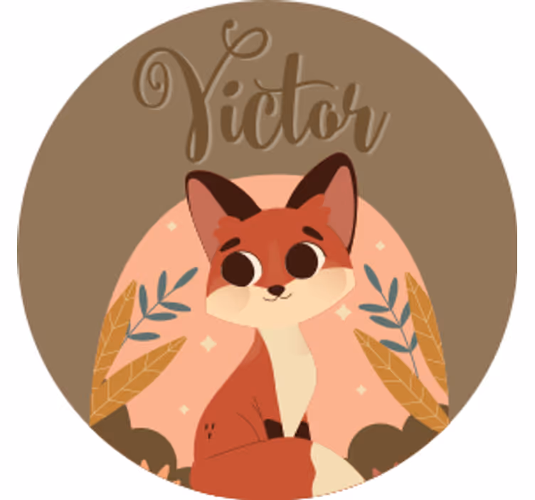 Cute fox character personalizirani podstavki za kozarce - TenStickers