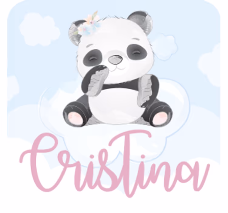 Whimsical panda character personalizirani podstavki - TenStickers