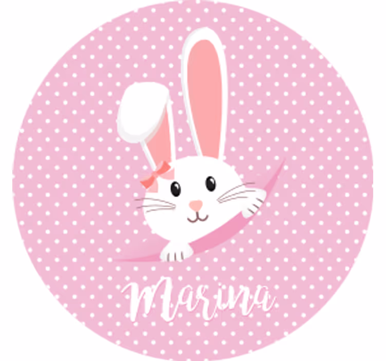 Bunny character with bow vintage podstavki za kozarce - TenStickers