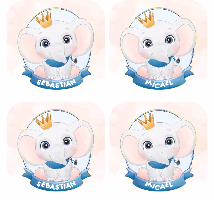 Elephant character portraits personalizirani podstavki - TenStickers
