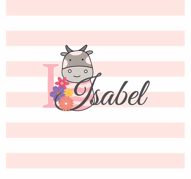 Personalized floral cow design personalizirani podstavki - TenStickers