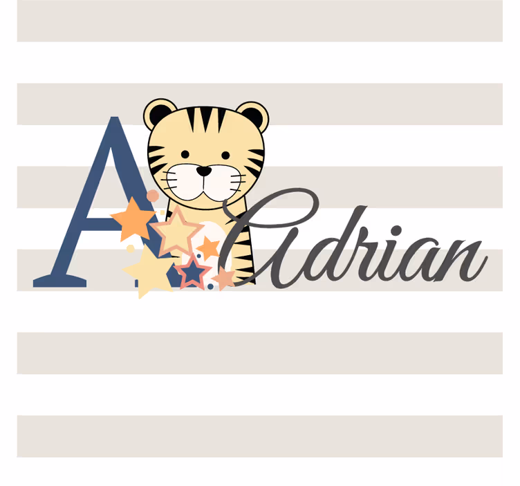 Whimsical tiger illustration personalizirani podstavki - TenStickers