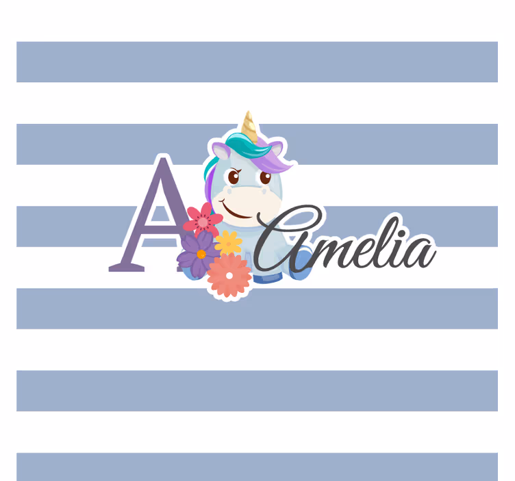 Unicorn and floral initial personalizirani podstavki - TenStickers