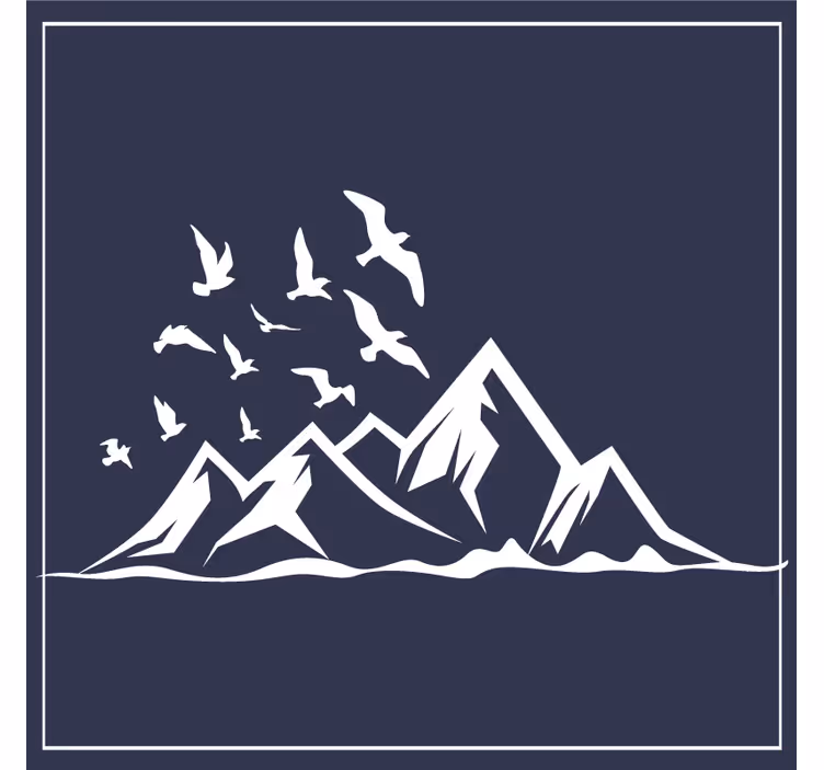 Mountain landscape silhouette podstavki z teksturo - TenStickers