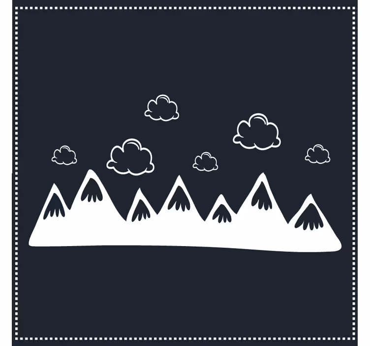 Mountain silhouette with clouds podstavki z efekti teksture - TenStickers